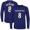 Outerstuff Youth Lamar Jackson Purple Baltimore Ravens Mainliner Name & Number Long Sleeve T-Shirt -Mitchell & Ness store DSCO1136429805 2729
