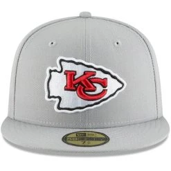New Era Men's Gray Kansas City Chiefs Omaha 59FIFTY Hat -Mitchell & Ness store DSCO1136750030 1927 ALT2