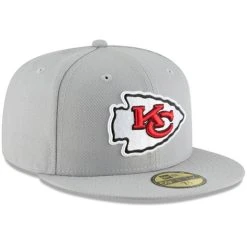 New Era Men's Gray Kansas City Chiefs Omaha 59FIFTY Hat -Mitchell & Ness store DSCO1136750030 1927 ALT3