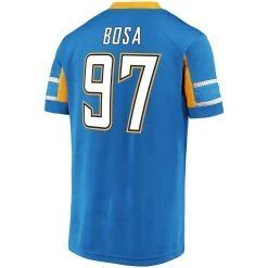Fanatics Branded Men's Joey Bosa Powder Blue Los Angeles Chargers Hashmark Player Name & Number V-Neck Top -Mitchell & Ness store DSCO1136750449 1191 ALT3