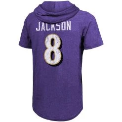 Majestic Threads Men's Threads Lamar Jackson Purple Baltimore Ravens Player Name & Number Tri-Blend Hoodie T-Shirt -Mitchell & Ness store DSCO1136750866 2729 ALT3