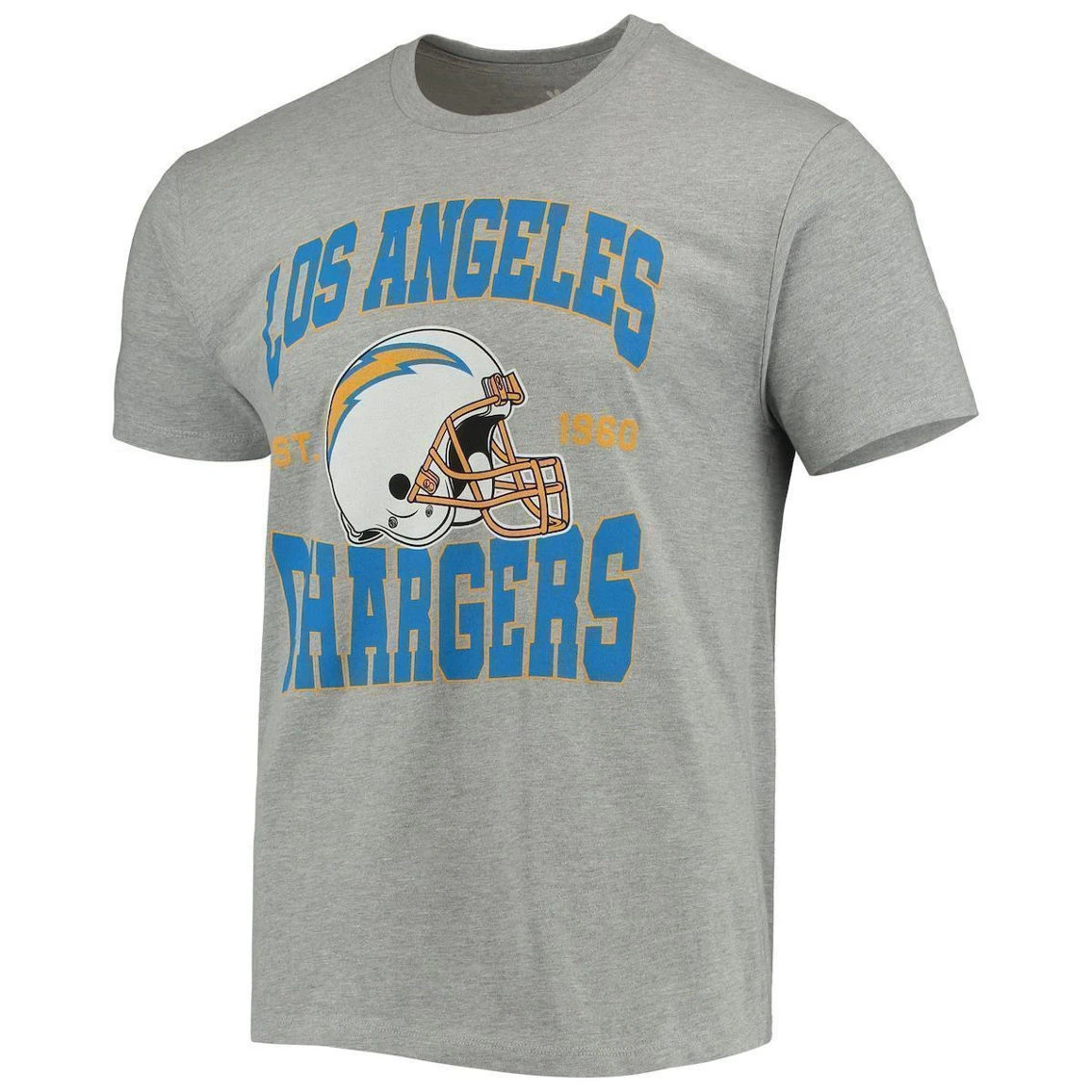 Junk Food Men's Heathered Gray Los Angeles Chargers Helmet T-Shirt 5 Junk Food Men's Heathered Gray Los Angeles Chargers Helmet T-Shirt - Image 3