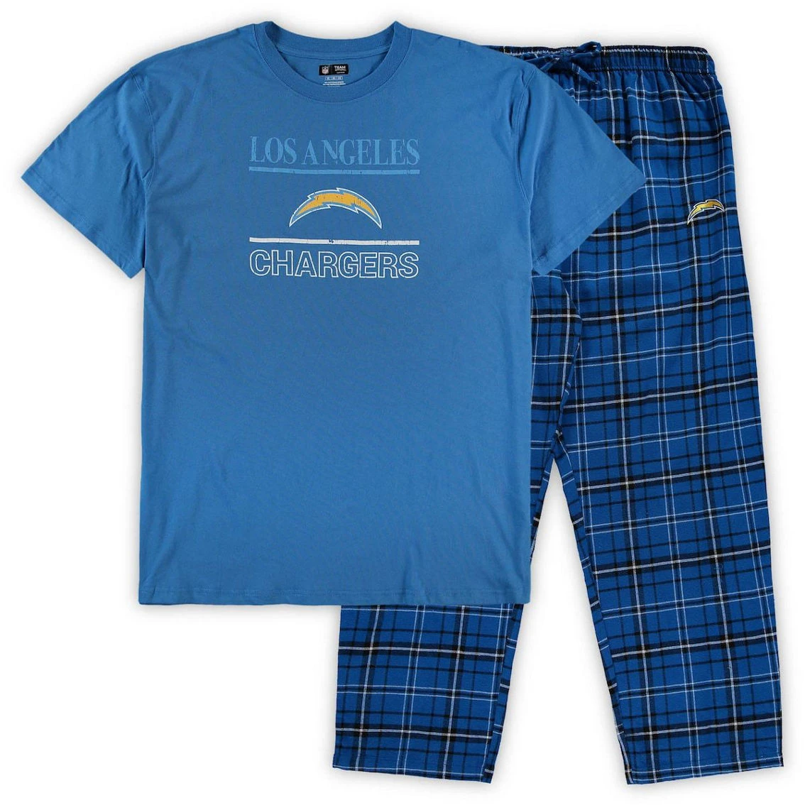 Concepts Sport Men's Powder Blue Los Angeles Chargers Big & Tall Lodge T-Shirt And Pants Sleep Set 3 Concepts Sport Men's Powder Blue Los Angeles Chargers Big & Tall Lodge T-Shirt And Pants Sleep Set