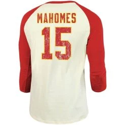Majestic Threads Men's Patrick Mahomes Cream/Red Kansas City Chiefs Vintage Player Name & Number Raglan 3/4-Sleeve T-Shirt -Mitchell & Ness store DSCO1136759705 6662 ALT3