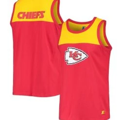 Starter Men's Red/Gold Kansas City Chiefs Team Down Fashion Tank Top