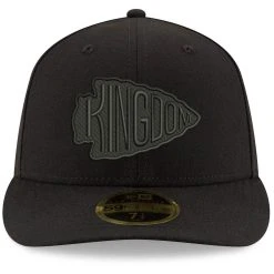 New Era Men's Black Kansas City Chiefs Alternate Logo Black On Black Low 59FIFTY II Fitted Hat -Mitchell & Ness store DSCO1136761166 1007 ALT2