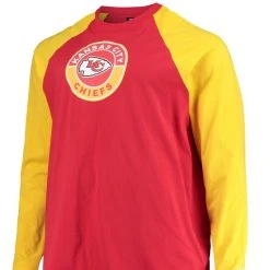 New Era Men's Red/Gold Kansas City Chiefs Big & Tall League Raglan Long Sleeve T-Shirt -Mitchell & Ness store DSCO1136761176 2910 ALT2