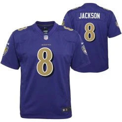 Nike Youth Lamar Jackson Purple Baltimore Ravens Color Rush Player Game Jersey