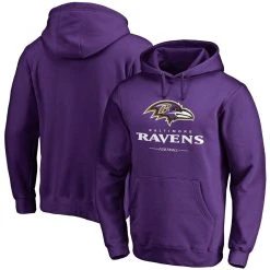 Men's Fanatics Branded Purple Baltimore Ravens Logo Team Lockup Fitted Pullover Hoodie -Mitchell & Ness store DSCO1136764065 2729 ALT1