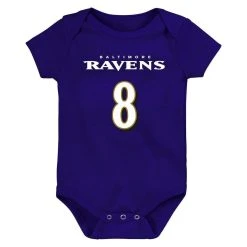 Outerstuff Infant Lamar Jackson Purple Baltimore Ravens Mainliner Name & Number Bodysuit 8 Outerstuff Infant Lamar Jackson Purple Baltimore Ravens Mainliner Name & Number Bodysuit -Mitchell & Ness store DSCO1136764727 2729 ALT2