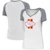 New Era Women's White/Gray Kansas City Chiefs Training Camp Raglan V-Neck T-Shirt -Mitchell & Ness store DSCO1136765553 3550
