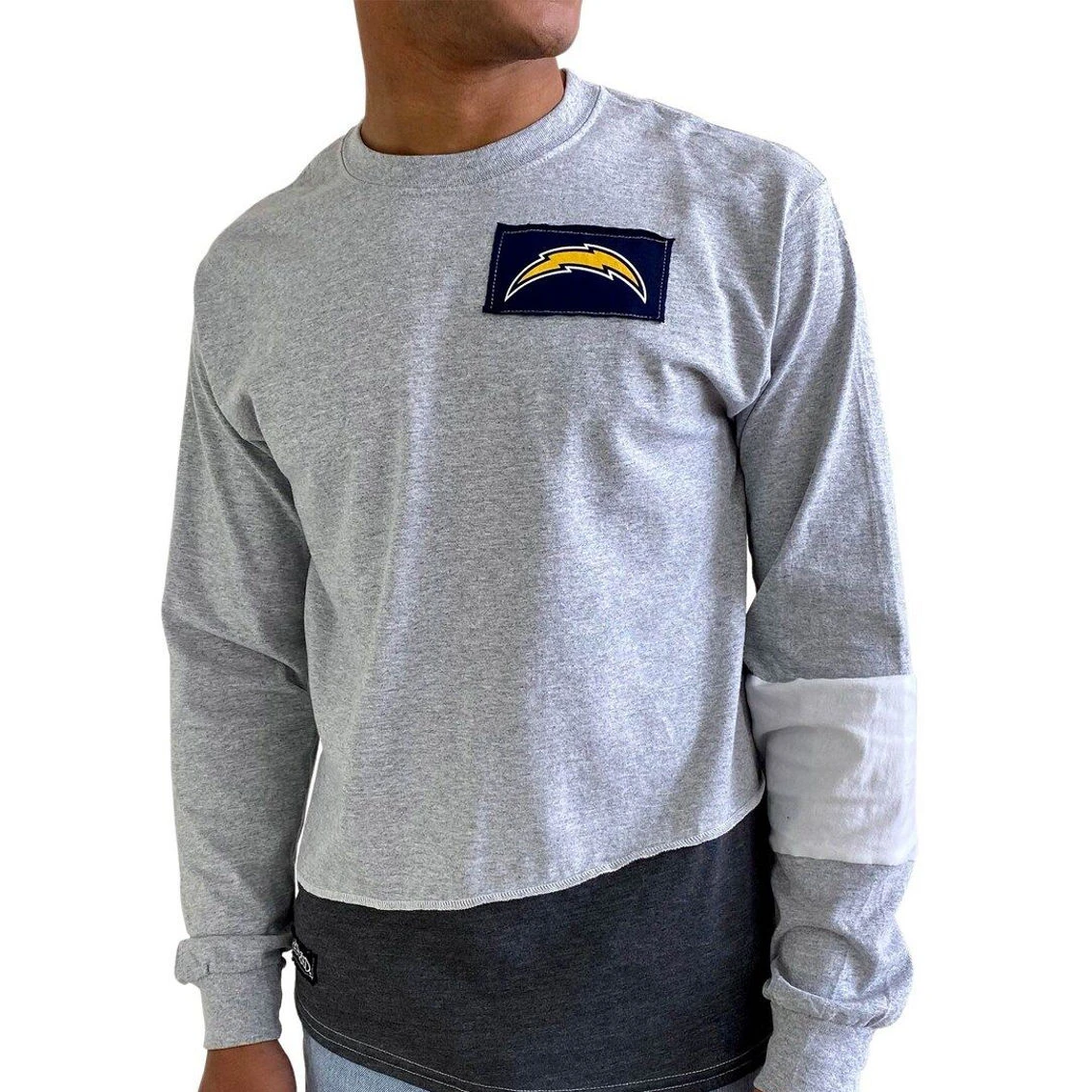 Refried Apparel Men's Gray Los Angeles Chargers Sustainable Angle Long Sleeve T-Shirt 4 Refried Apparel Men's Gray Los Angeles Chargers Sustainable Angle Long Sleeve T-Shirt - Image 2