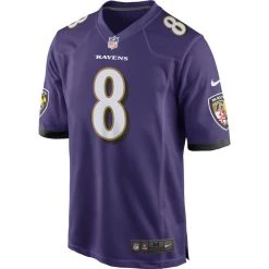 Nike Men's Lamar Jackson Purple Baltimore Ravens Game Player Jersey 8 Nike Men's Lamar Jackson Purple Baltimore Ravens Game Player Jersey -Mitchell & Ness store DSCO1136765814 2729 ALT2