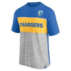 Fanatics Branded Men's Powder Blue/Heathered Gray Los Angeles Chargers Throwback Colorblock T-Shirt 8 Fanatics Branded Men's Powder Blue/Heathered Gray Los Angeles Chargers Throwback Colorblock T-Shirt -Mitchell & Ness store DSCO1136765944 1191 ALT2