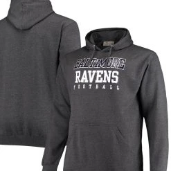 Fanatics Branded Men's Heathered Charcoal Baltimore Ravens Big & Tall Practice Pullover Hoodie
