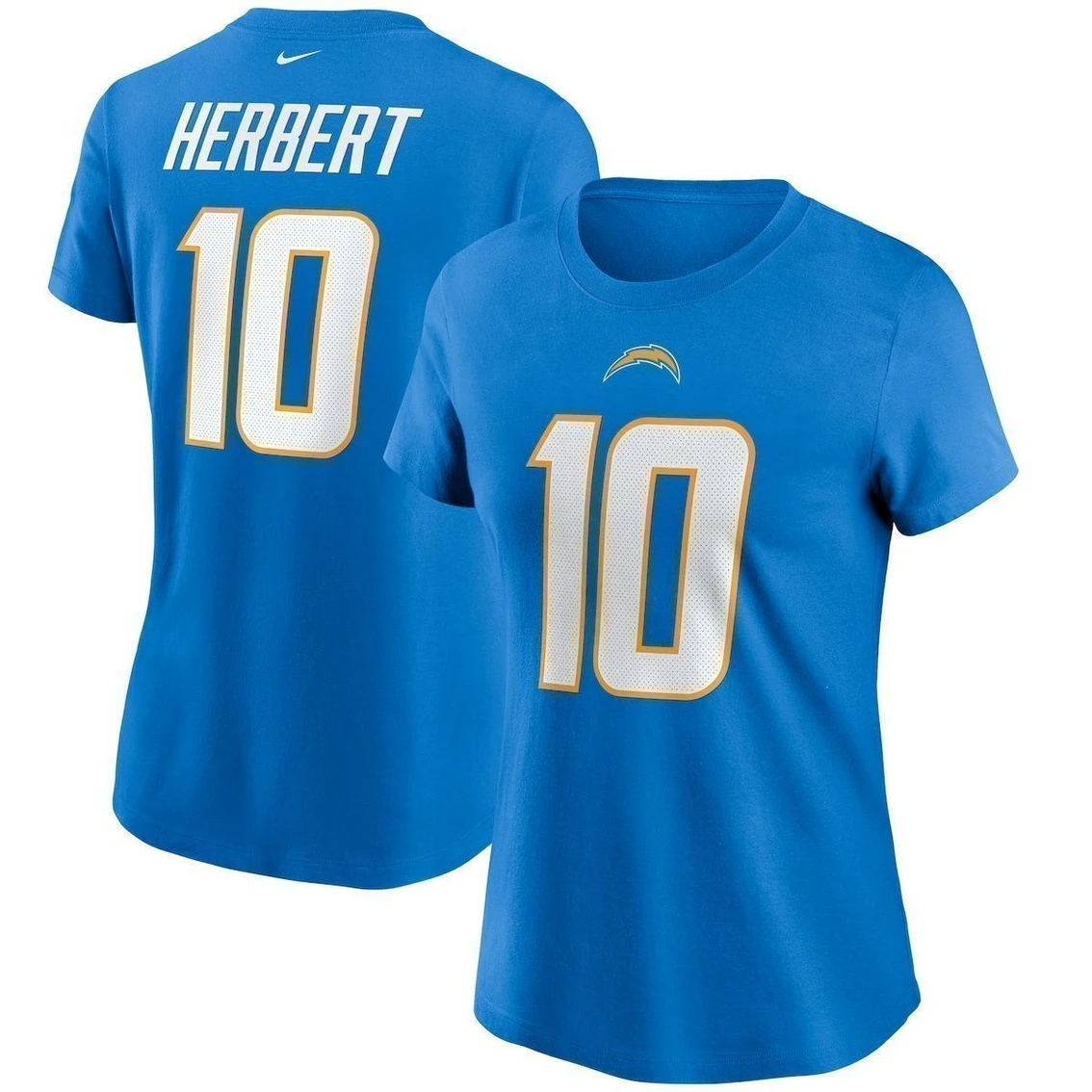 Nike Women's Justin Herbert Powder Blue Los Angeles Chargers Name & Number T-Shirt 4 Nike Women's Justin Herbert Powder Blue Los Angeles Chargers Name & Number T-Shirt - Image 2
