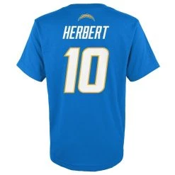Outerstuff Youth Justin Herbert Powder Blue Los Angeles Chargers Mainliner Player Name & Number T-Shirt -Mitchell & Ness store DSCO1136767801 1191 ALT3
