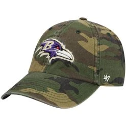 '47 Men's Camo Baltimore Ravens Woodland Clean Up Adjustable Hat