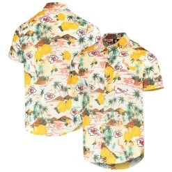FOCO Men's Cream Kansas City Chiefs Paradise Floral Button-Up Shirt