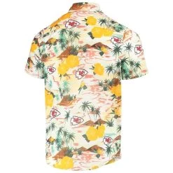 FOCO Men's Cream Kansas City Chiefs Paradise Floral Button-Up Shirt -Mitchell & Ness store DSCO1136771352 6662 ALT3
