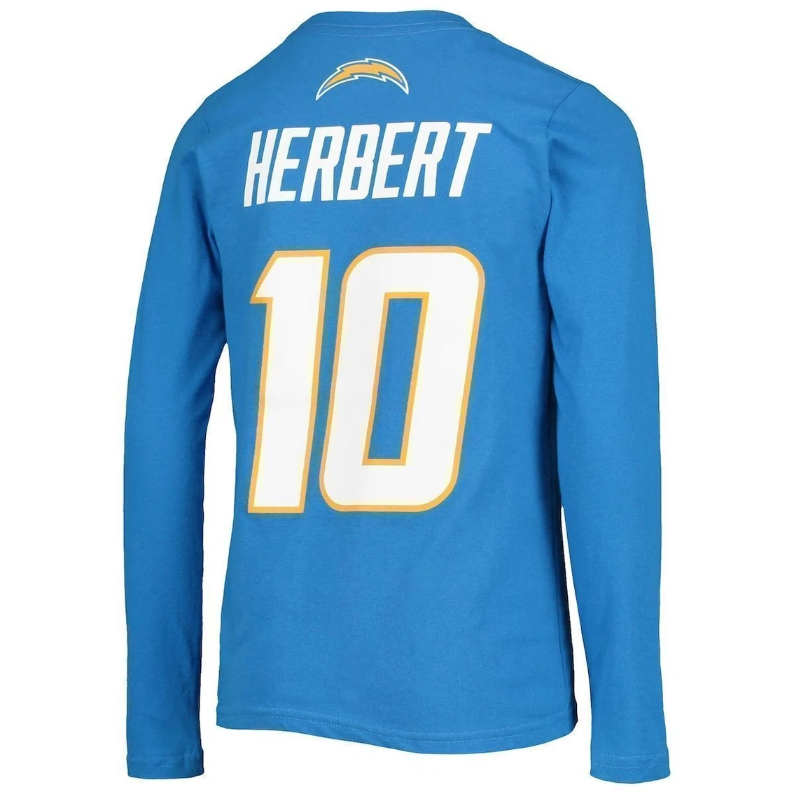 Outerstuff Youth Justin Herbert Powder Blue Los Angeles Chargers Mainliner Player Name & Number Long Sleeve T-Shirt 6 Outerstuff Youth Justin Herbert Powder Blue Los Angeles Chargers Mainliner Player Name & Number Long Sleeve T-Shirt - Image 4