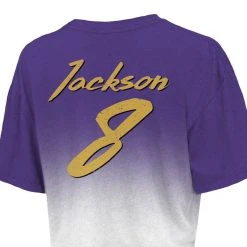 Women's Majestic Threads Lamar Jackson Purple/White Baltimore Ravens Drip-Dye Player Name & Number Tri-Blend Crop T-Shirt -Mitchell & Ness store DSCO1136772672 2729 ALT3
