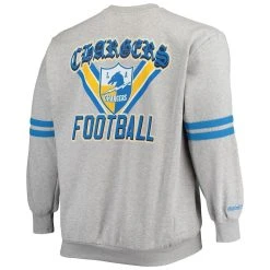 Men's Mitchell & Ness Heathered Gray Los Angeles Chargers Big & Tall Allover Print Pullover Sweatshirt 9 Men's Mitchell & Ness Heathered Gray Los Angeles Chargers Big & Tall Allover Print Pullover Sweatshirt -Mitchell & Ness store DSCO1136773153 1927 ALT3