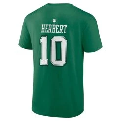 Fanatics Branded Men's Justin Herbert Green Los Angeles Chargers St. Patrick's Day Icon Player T-Shirt -Mitchell & Ness store DSCO1136773295 2041 ALT3