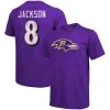 Majestic Threads Men's Threads Lamar Jackson Purple Baltimore Ravens Tri-Blend Name & Number T-Shirt -Mitchell & Ness store DSCO1136774324 2729