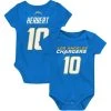 Outerstuff Newborn & Infant Justin Herbert Powder Blue Los Angeles Chargers Mainliner Player Name & Number Bodysuit
