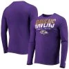 New Era Men's Purple Baltimore Ravens Combine Authentic Split Line Long Sleeve T-Shirt