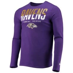 New Era Men's Purple Baltimore Ravens Combine Authentic Split Line Long Sleeve T-Shirt -Mitchell & Ness store DSCO1136778178 2729 ALT2