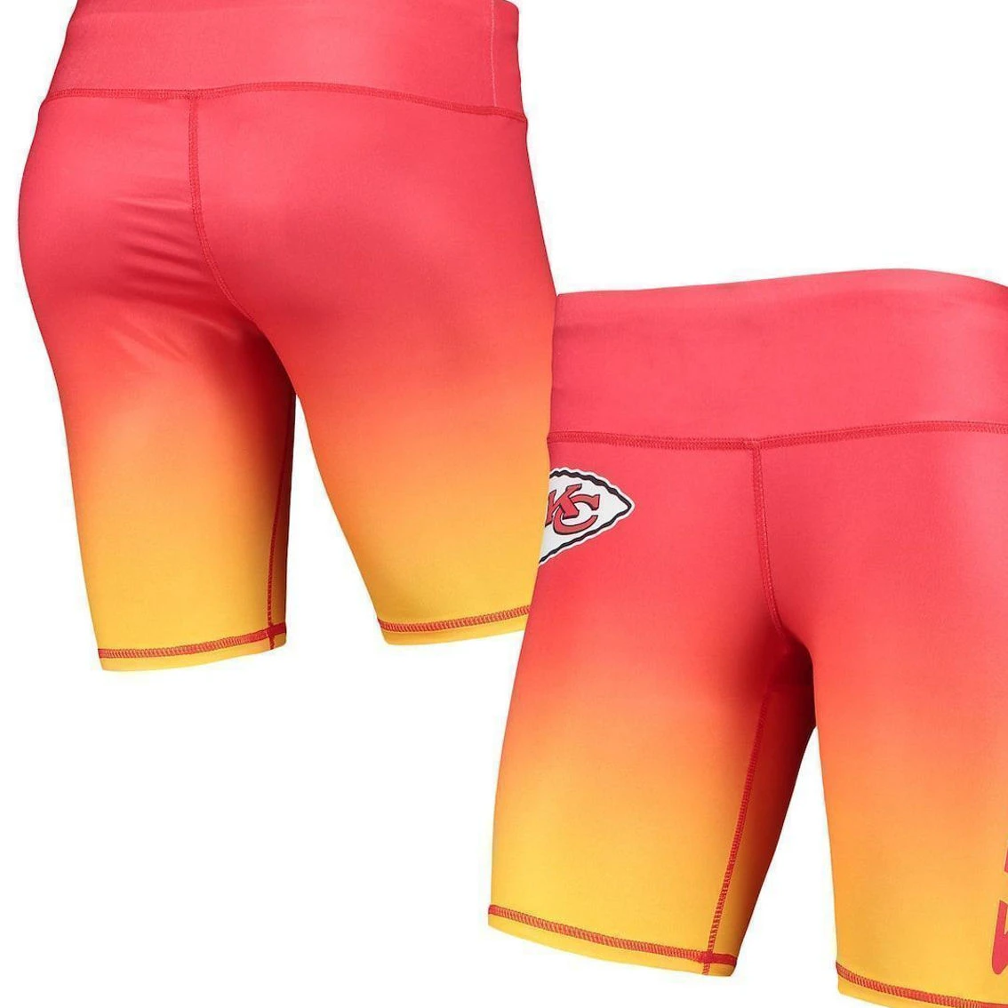 FOCO Women's Red Kansas City Chiefs Gradient Biker Shorts 3 FOCO Women's Red Kansas City Chiefs Gradient Biker Shorts