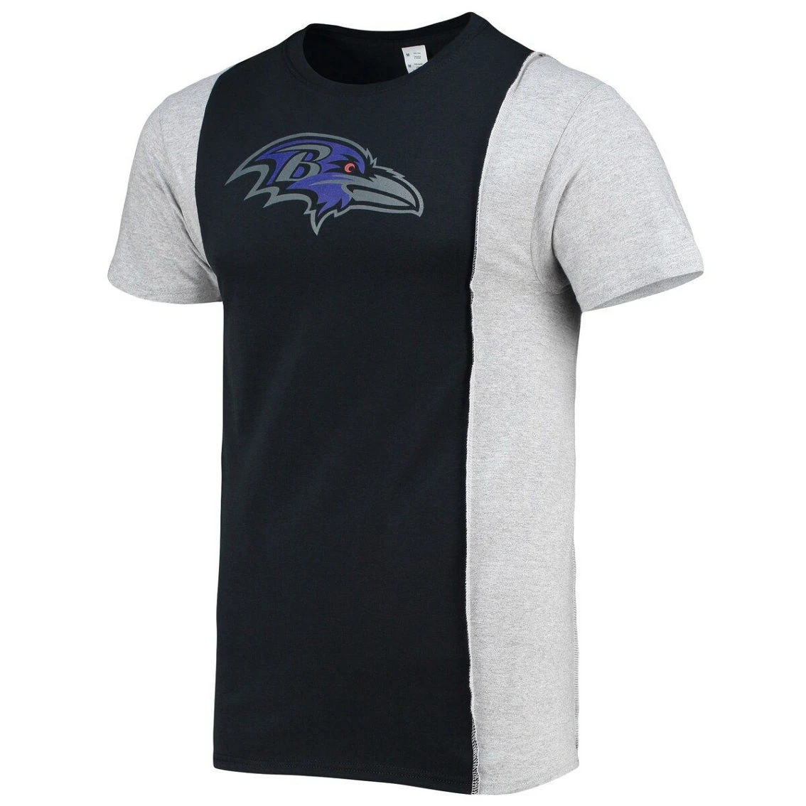 Refried Apparel Men's Black/Heathered Gray Baltimore Ravens Sustainable Split T-Shirt 5 Refried Apparel Men's Black/Heathered Gray Baltimore Ravens Sustainable Split T-Shirt - Image 3