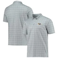 Antigua Men's Gray/Black Baltimore Ravens Deliver Button-Down Polo