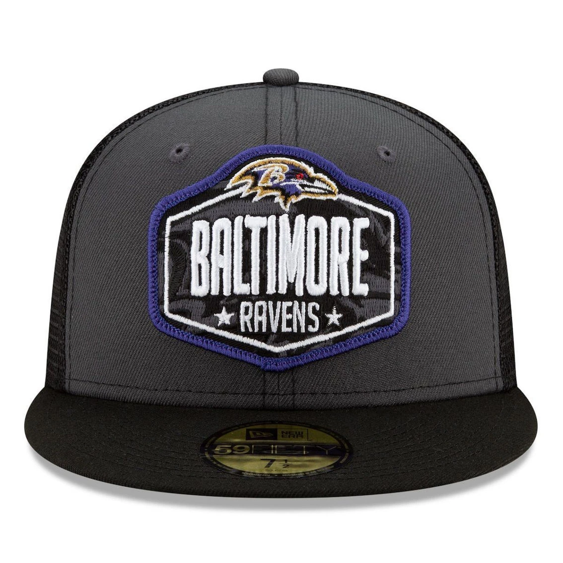 Men's New Era Graphite/Black Baltimore Ravens 2021 NFL Draft On-Stage 59FIFTY Fitted Hat 5 Men's New Era Graphite/Black Baltimore Ravens 2021 NFL Draft On-Stage 59FIFTY Fitted Hat - Image 3