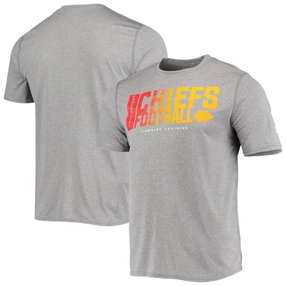 New Era Men's Heathered Gray Kansas City Chiefs Combine Authentic Game On T-Shirt 3 New Era Men's Heathered Gray Kansas City Chiefs Combine Authentic Game On T-Shirt
