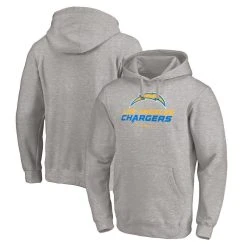 Fanatics Branded Men's Heathered Gray Los Angeles Chargers Big & Tall Team Lockup Pullover Hoodie