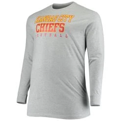 Fanatics Branded Men's Heathered Gray Kansas City Chiefs Big & Tall Practice Long Sleeve T-Shirt -Mitchell & Ness store DSCO1136784475 1927 ALT2