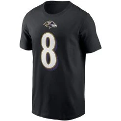 Men's Nike Lamar Jackson Black Baltimore Ravens Name & Number T-Shirt -Mitchell & Ness store DSCO1136784782 1007 ALT2