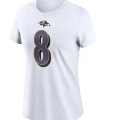 Women's Nike Lamar Jackson White Baltimore Ravens Player Name & Number T-Shirt -Mitchell & Ness store DSCO1136785035 3550 ALT2
