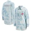 WEAR By Erin Andrews Women's Denim Kansas City Chiefs Chambray Acid-Washed Long Sleeve Button-Up Shirt