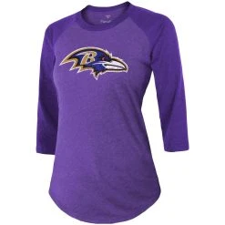 Majestic Threads Women's J.K. Dobbins Purple Baltimore Ravens Team Player Name & Number Tri-Blend Raglan 3/4-Sleeve T-Shirt -Mitchell & Ness store DSCO1136785759 2729 ALT2