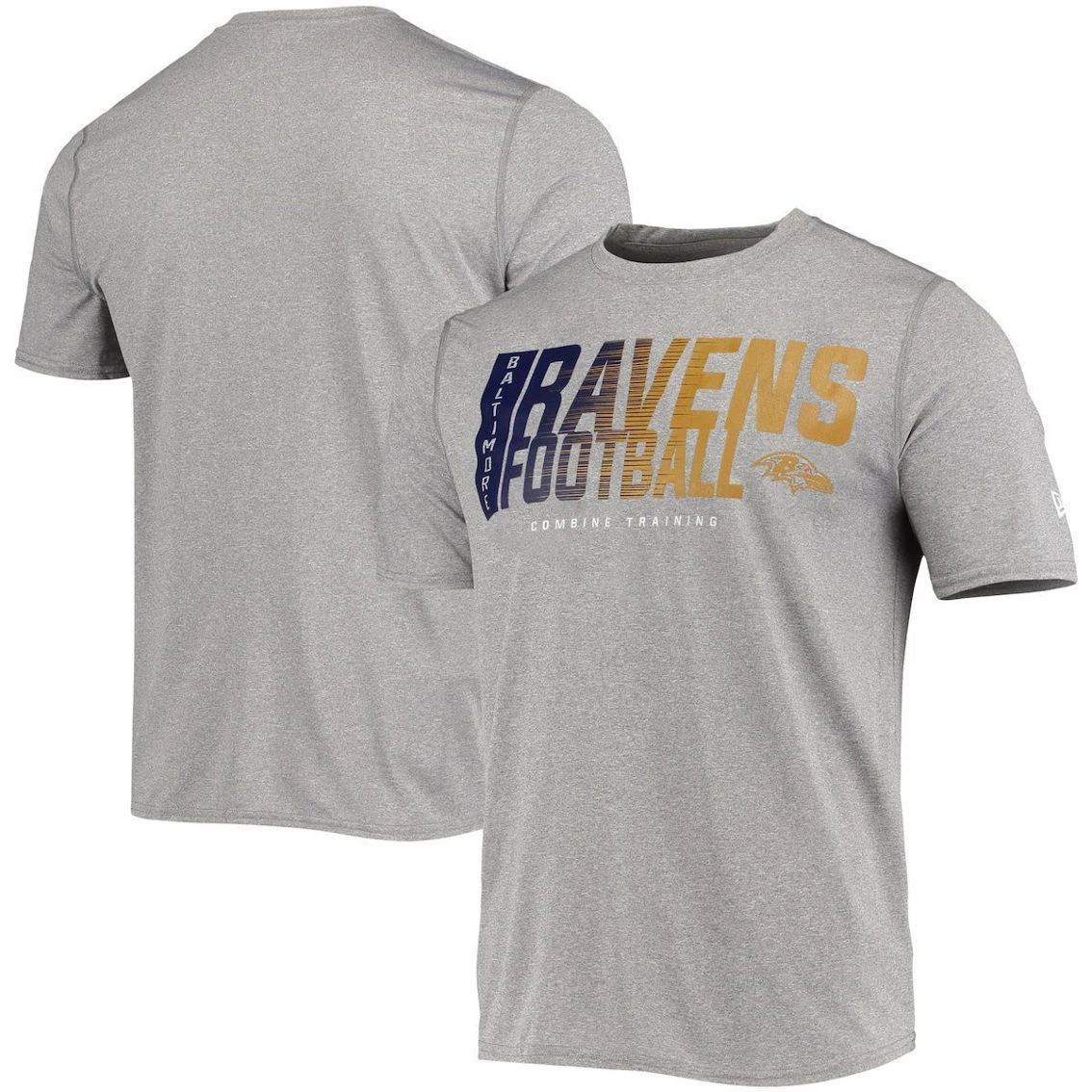 New Era Men's Heathered Gray Baltimore Ravens Combine Authentic Game On T-Shirt 3 New Era Men's Heathered Gray Baltimore Ravens Combine Authentic Game On T-Shirt