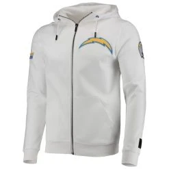 Men's Pro Standard White Los Angeles Chargers 4-Hit Full-Zip Hoodie 8 Men's Pro Standard White Los Angeles Chargers 4-Hit Full-Zip Hoodie -Mitchell & Ness store DSCO1136786456 3550 ALT2