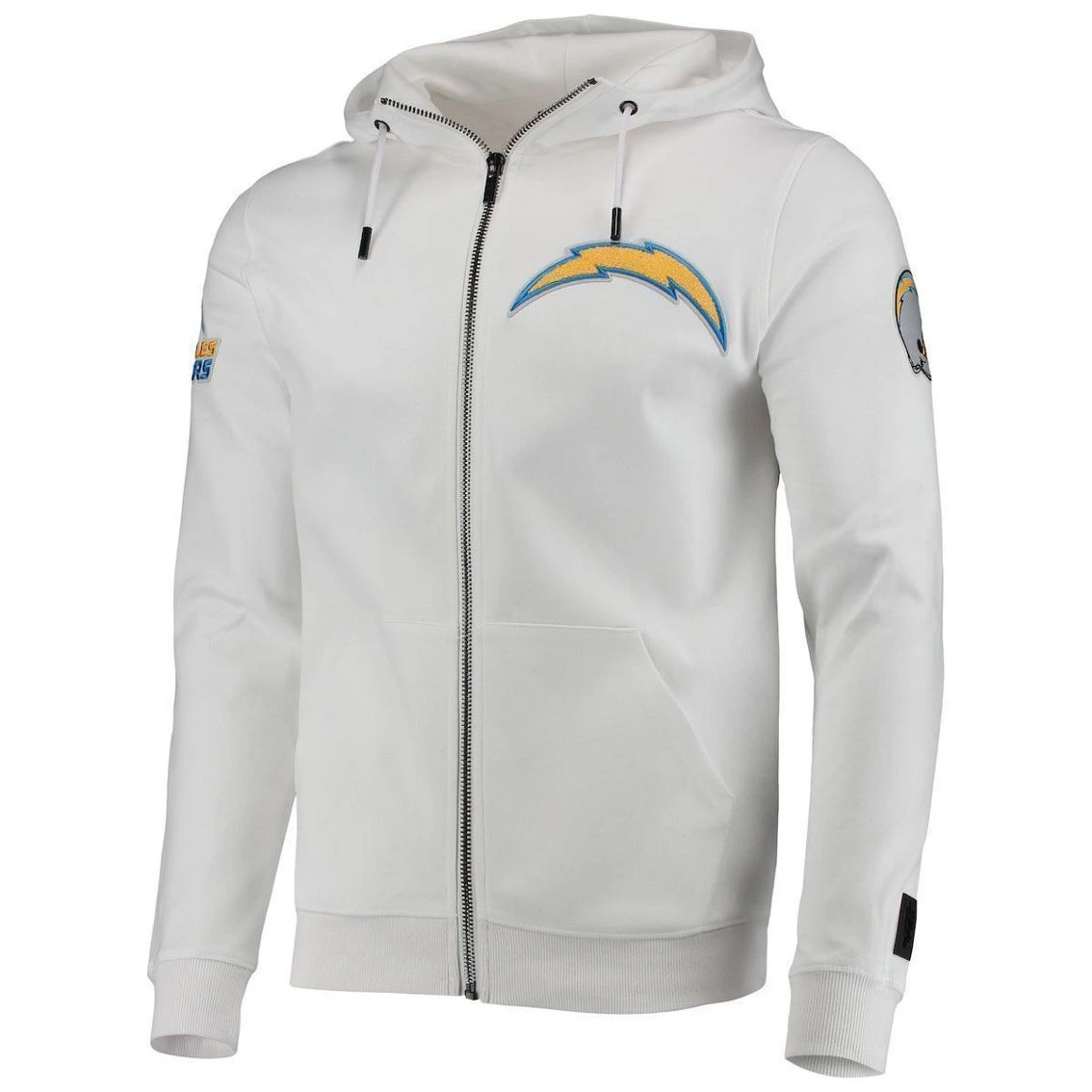 Men's Pro Standard White Los Angeles Chargers 4-Hit Full-Zip Hoodie 5 Men's Pro Standard White Los Angeles Chargers 4-Hit Full-Zip Hoodie - Image 3
