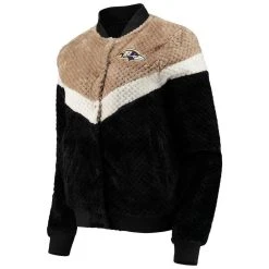 G-III 4Her By Carl Banks Women's Black/Cream Baltimore Ravens Riot Squad Sherpa Full-Snap Jacket -Mitchell & Ness store DSCO1136786834 1007 ALT2