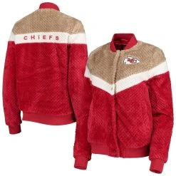 G-III 4Her By Carl Banks Women's Red/Cream Kansas City Chiefs Riot Squad Sherpa Full-Snap Jacket