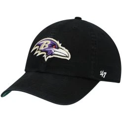 '47 Men's Black Baltimore Ravens Franchise Logo Fitted Hat