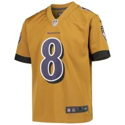 Nike Youth Lamar Jackson Gold Baltimore Ravens Inverted Game Jersey 8 Nike Youth Lamar Jackson Gold Baltimore Ravens Inverted Game Jersey -Mitchell & Ness store DSCO1136791560 1853 ALT2